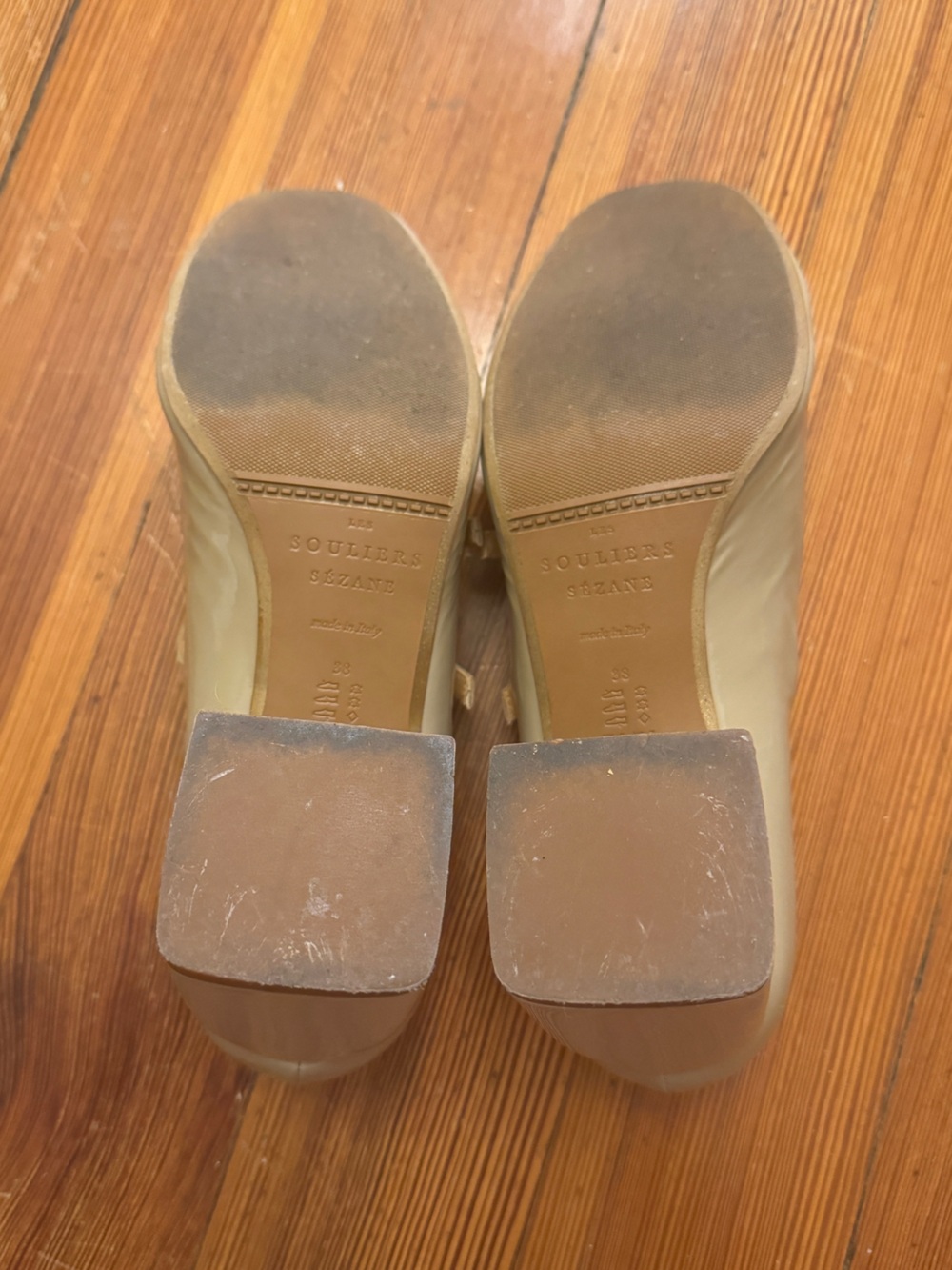 Sézane Soline Mary Janes in Light Beige Varnish Size 38/US 7 - Picture 9 of 10